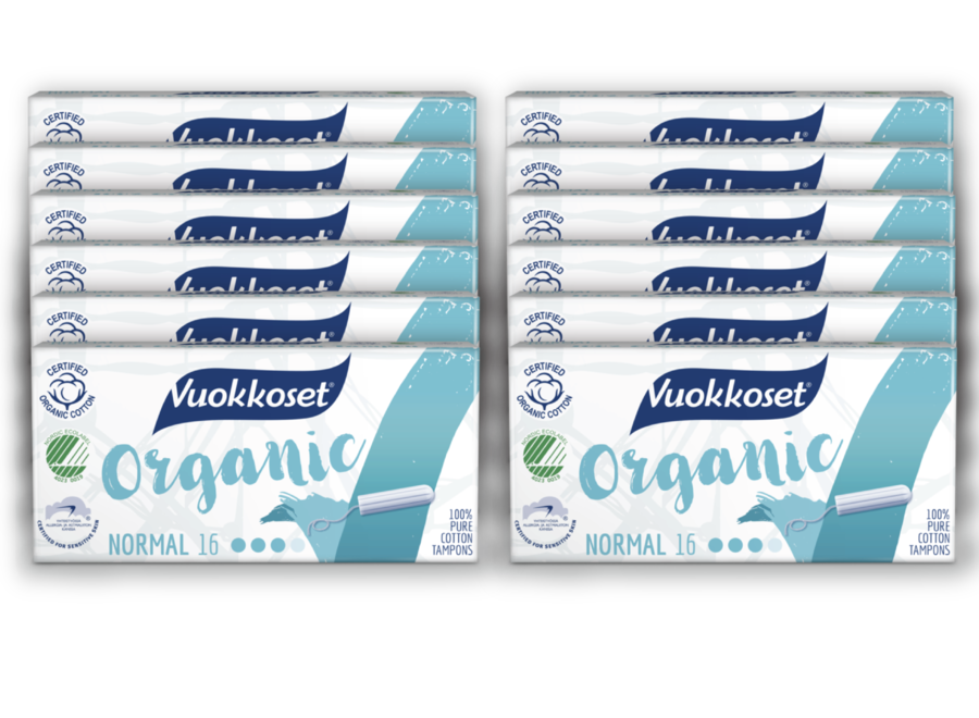 Voordeelverpakking - Vuokkoset Tampons Organisch Katoen Normaal 20 x 16 stuks