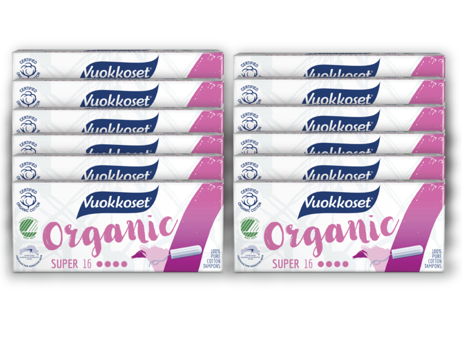 Value package - Vuokkoset Tampons Organic Cotton Super 20 x 16 pieces