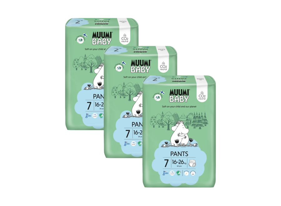 Moomin Baby Eco Diaper Pants - size 7 - 16 to 26 kg - Advantage packaging