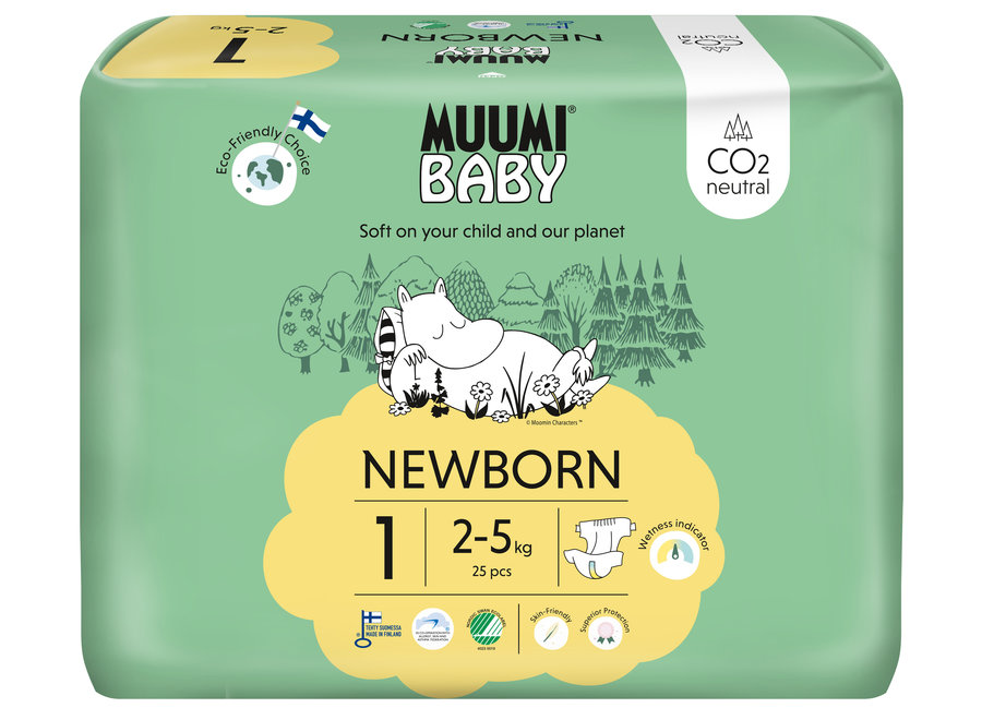 Muumi Baby Eco Wegwerpluiers - maat 1 - 2 t/m 5 kg