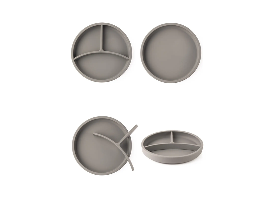 Plateau en silicone avec ventouse + séparateur - Différentes couleurs - Idéal pour les enfants