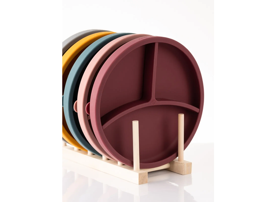 Plateau en silicone avec ventouse + séparateur - Différentes couleurs - Idéal pour les enfants
