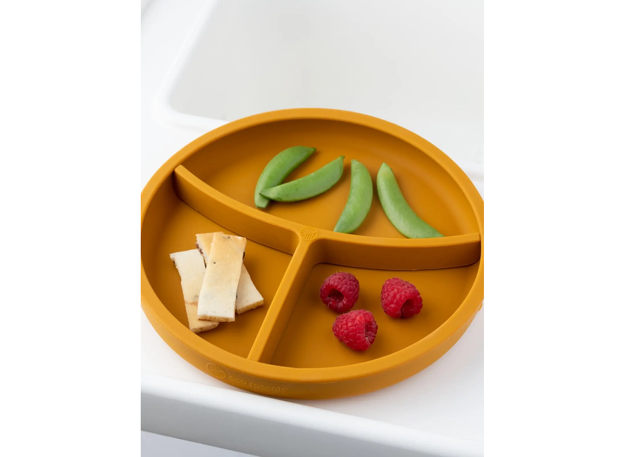 Plateau en silicone avec ventouse + séparateur - Différentes couleurs - Idéal pour les enfants