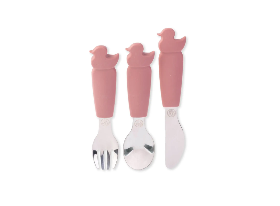 3-piece silicone Children's cutlery - Different colors