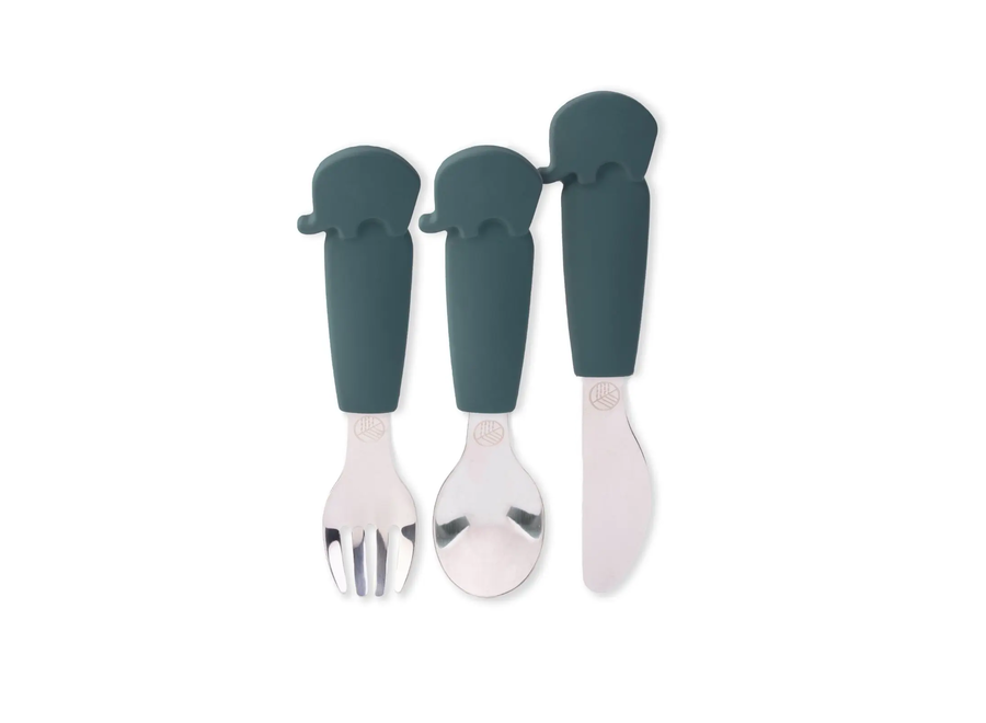 3-piece silicone Children's cutlery - Different colors