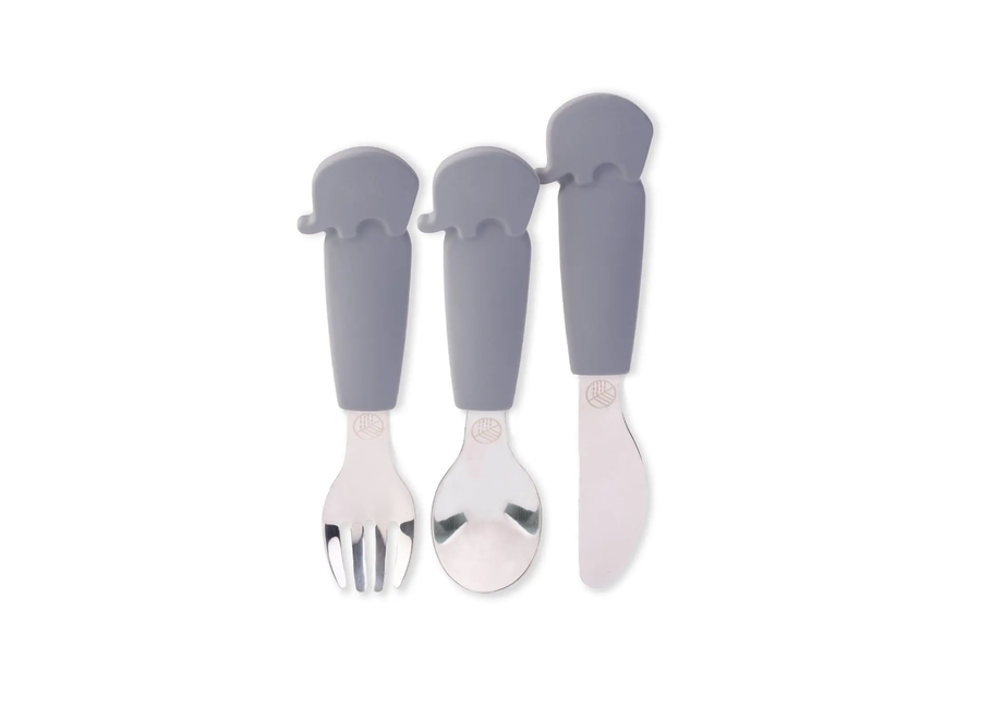 3-piece silicone Children's cutlery - Different colors