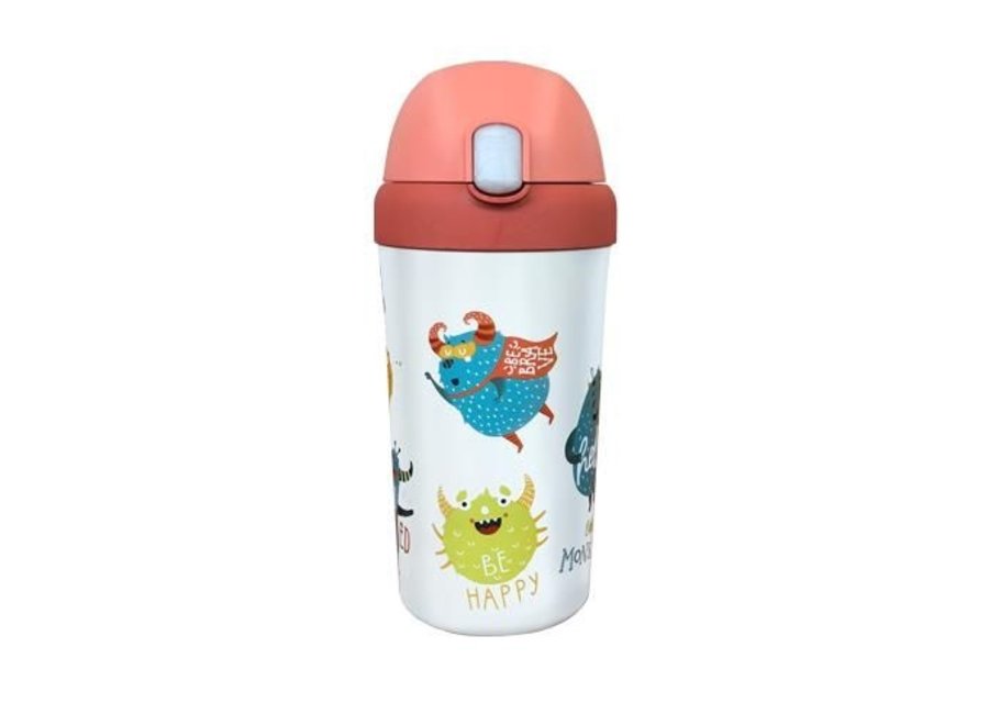 Gobelet Enfant - Monstres Heureux - Végétal - 400 ML - Gobelet étanche et durable, parfait pour les enfants