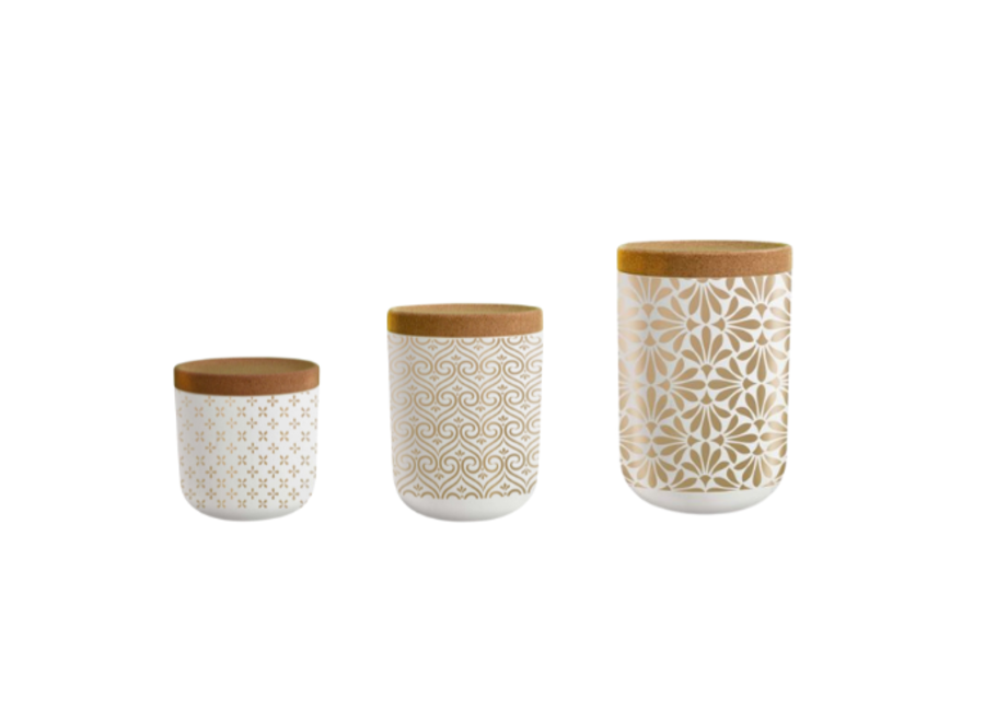 Bocaux de rangement - Plantes - Ensemble de 3 - Golden Tiles - Gardez vos aliments frais avec style