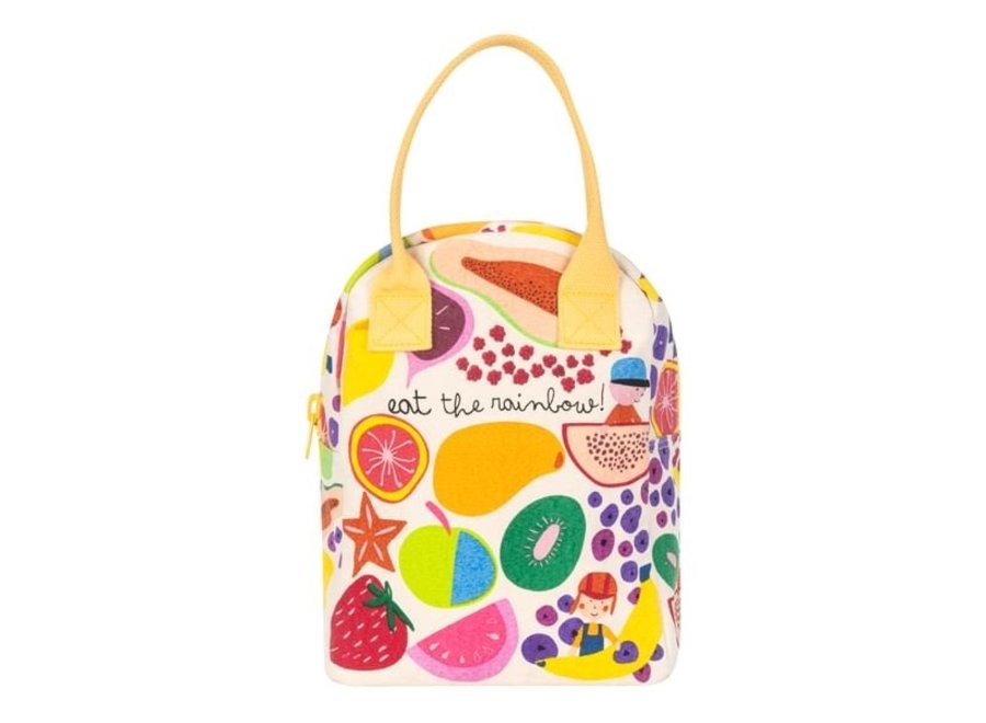 Sac à lunch zippé - Mange l'arc-en-ciel - Enfants - Durable et réutilisable