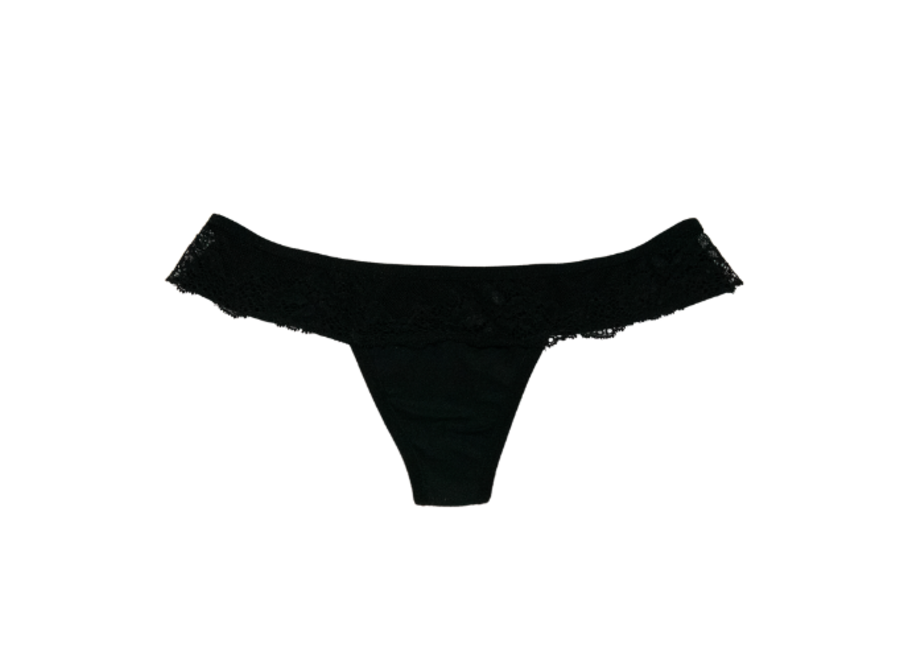 Menstruatie ondergoed Brazilian String - zwart