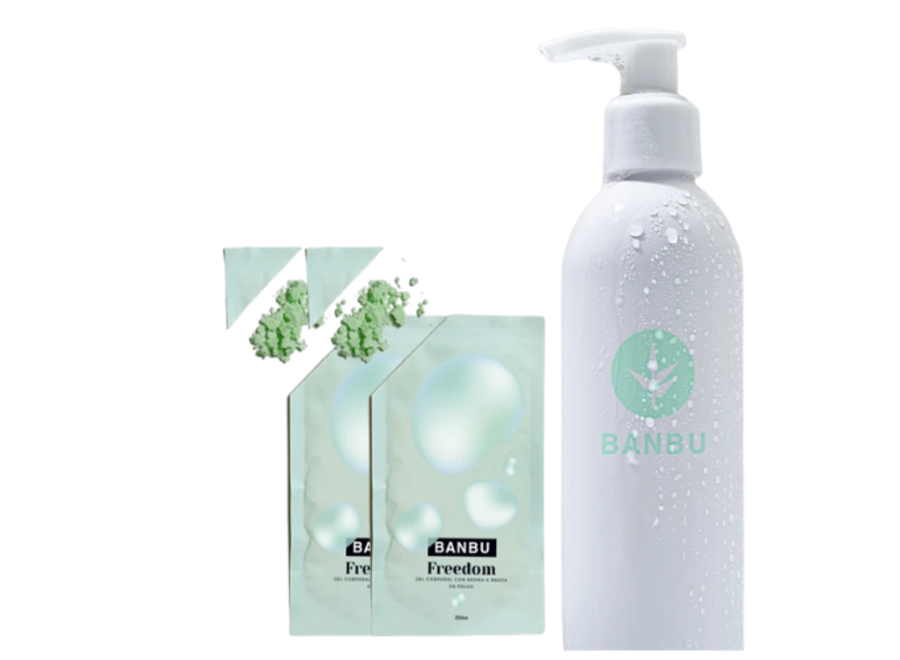 Shower gel powder & reusable Bottle - 2 pieces - Mint - Freedom - 500 ML