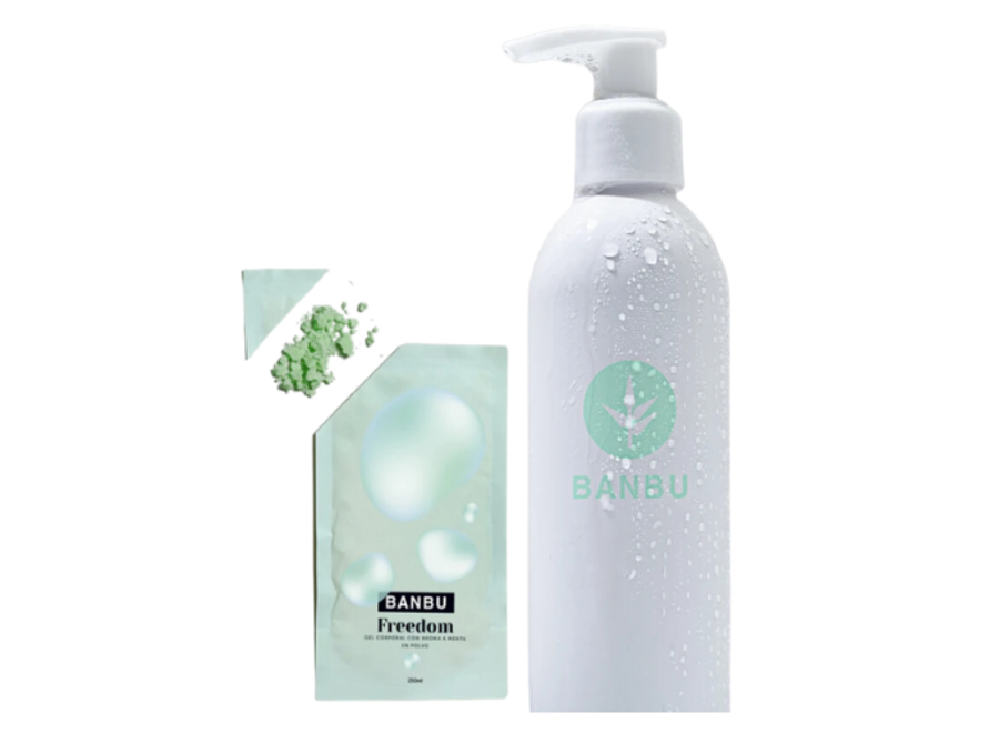 Banbu - Duschgel-Pulver - Mint - Freedom - 250 ML - Einfach zuzubereiten - Vegan und tierversuchsfrei