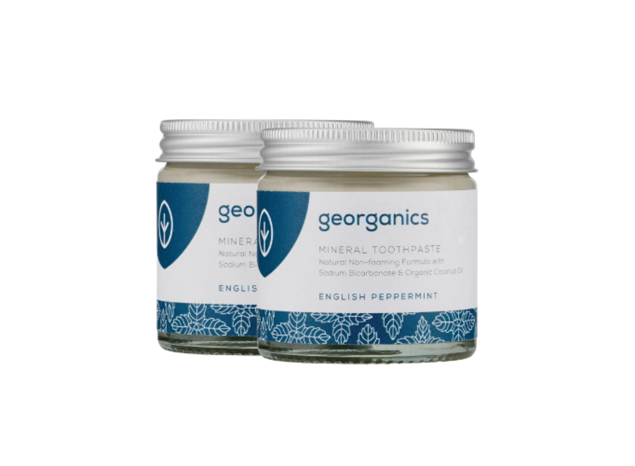 Georganics - Minerale tandpasta – Pepermunt - 2 stuks