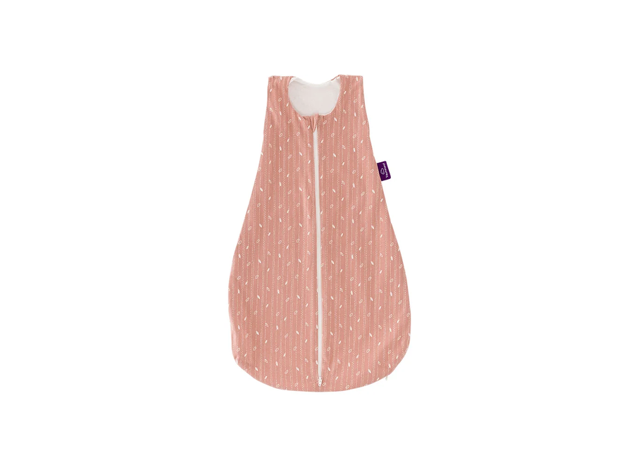 Sleeping bag sleeveless - GOTS cotton - Leave Pink - Different sizes