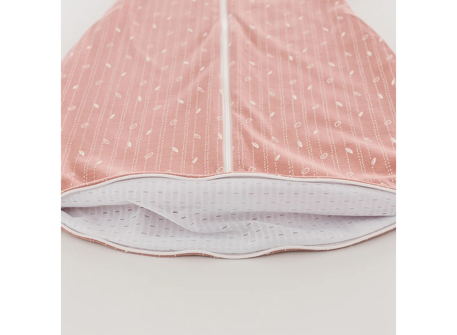 Sleeping bag sleeveless - GOTS cotton - Leave Pink - Different sizes