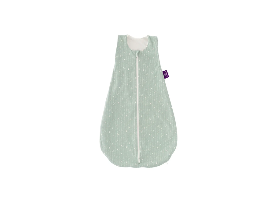 Sleeping bag sleeveless - GOTS cotton - Leave Mint - Different sizes