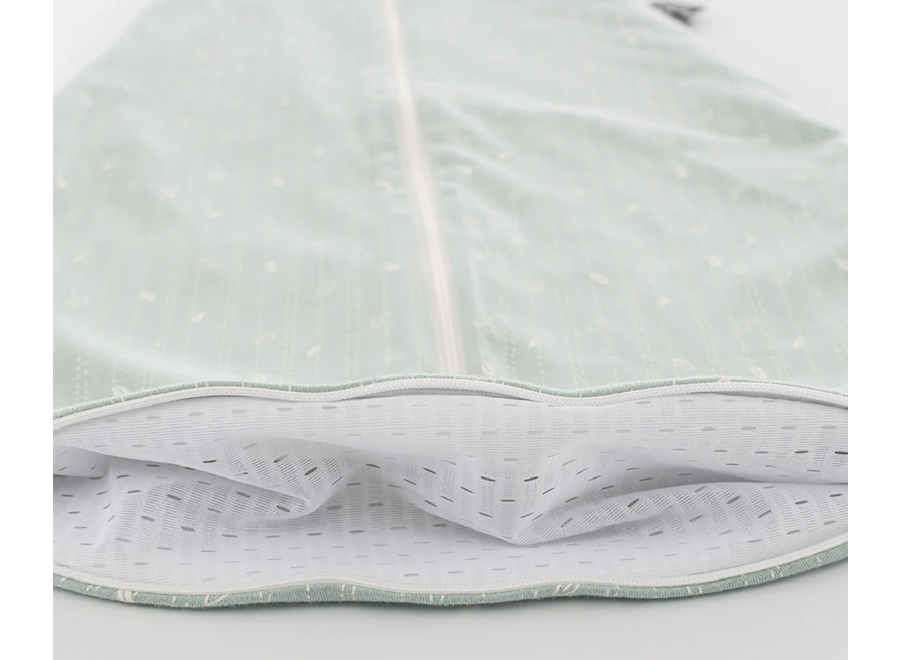 Sleeping bag sleeveless - GOTS cotton - Leave Mint - Different sizes