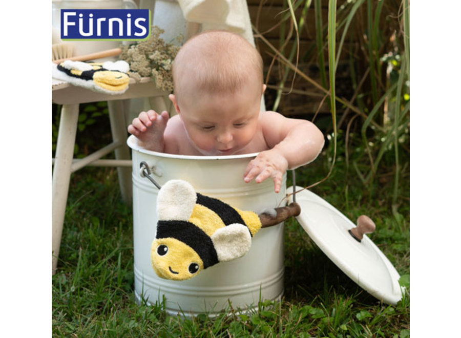 Gant de bain - Coton bio - Petit - Bea la Abeille - Un moment de joie pour les enfants