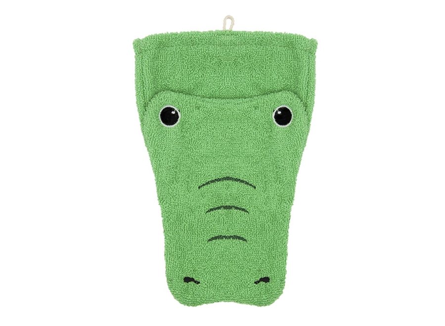 Washcloth - Crocodile Konrad small - organic cotton - soft cuddly toys