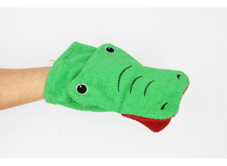 Gant de bain - Coton bio - Petit - Konrad le Crocodile | Amusement pour les enfants