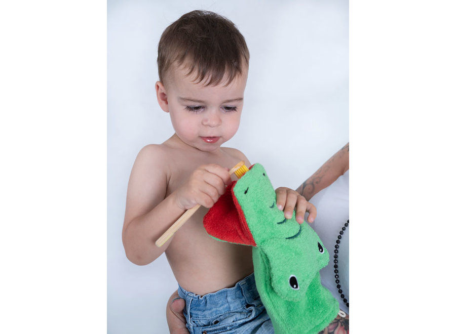 Gant de bain - Coton bio - Petit - Konrad le Crocodile | Amusement pour les enfants