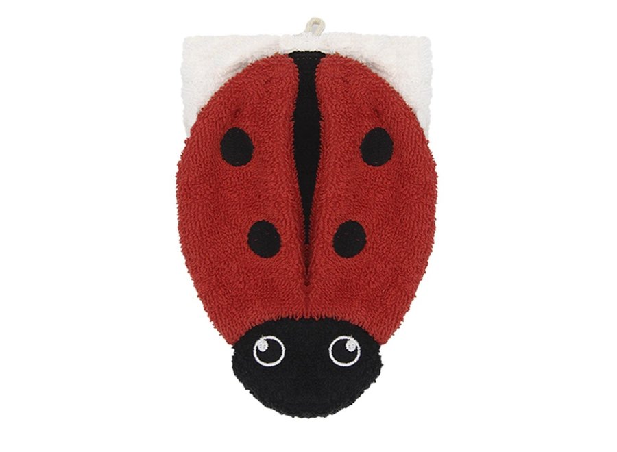 Gant de bain - Coton bio - Grand - Martin le Coccinelle - Le plaisir d'un bain amusant!