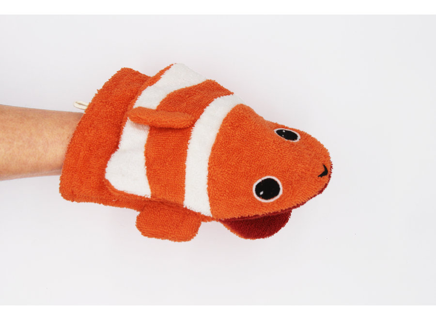 Waschlappen - Clownfisch Conny klein - Bio-Baumwolle - weiche Kuscheltiere