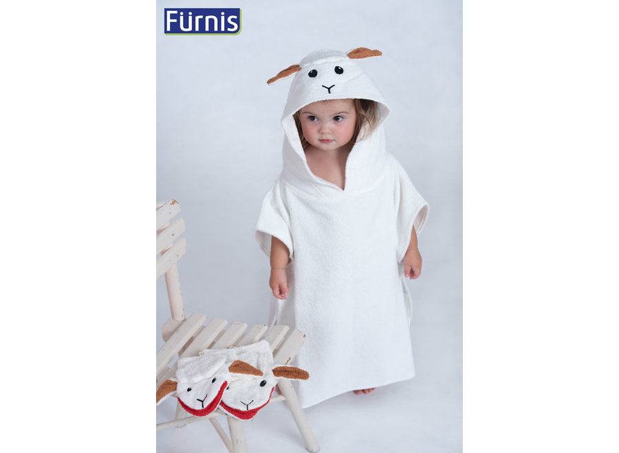 Bath Poncho & Washcloth - Kids - Organic Cotton - Stella the Sheep