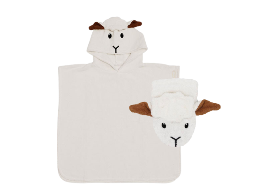 Bath Poncho & Washcloth - Kids - Organic Cotton - Stella the Sheep