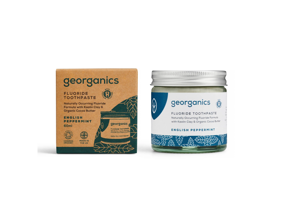 Georganics - Fluorid Zahnpasta - Pfefferminze - 60ml - Natürliches Fluorid - Vegan und bio