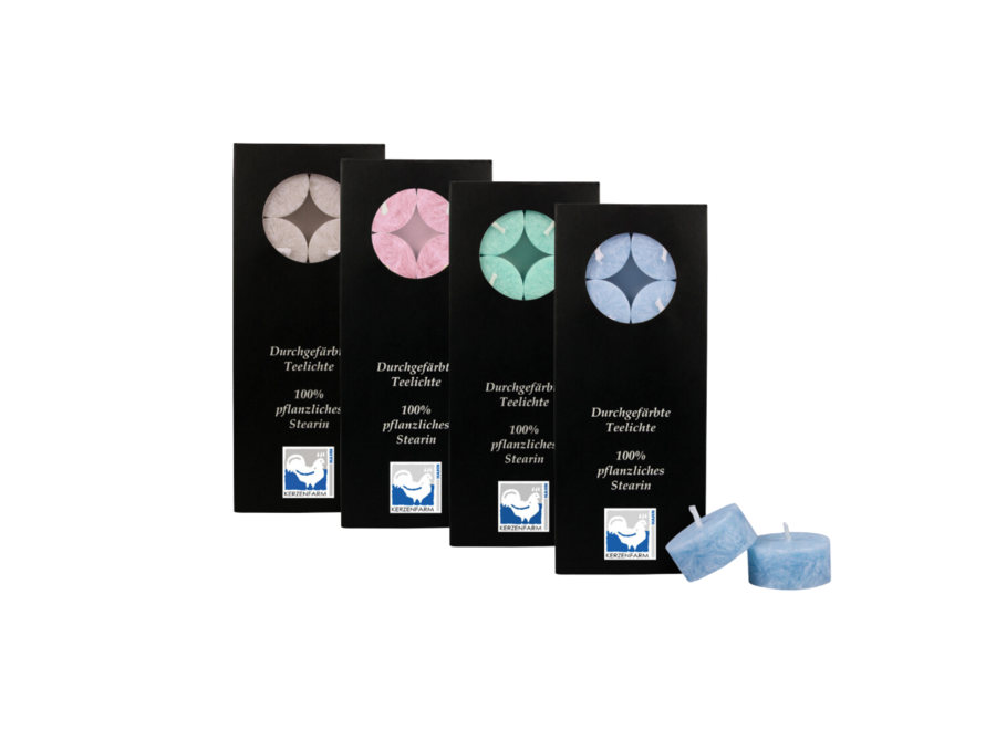 Kerzenfarm - Theelichtjes - Stearine - 10 Stück - Verschiedene Farben