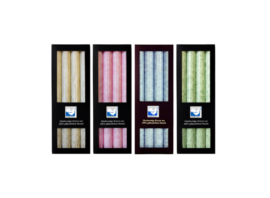 Stick candles - Plantbased Stearin - 4 pieces - Different colors