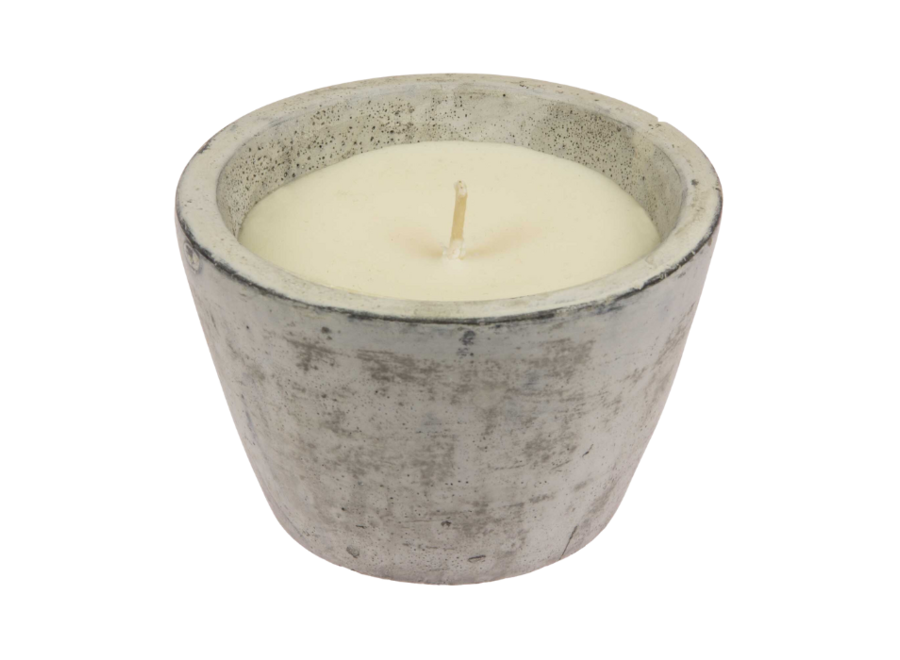 Garden candle - rapeseed wax - Stone pot - 1 piece - Anthracite - Naturel