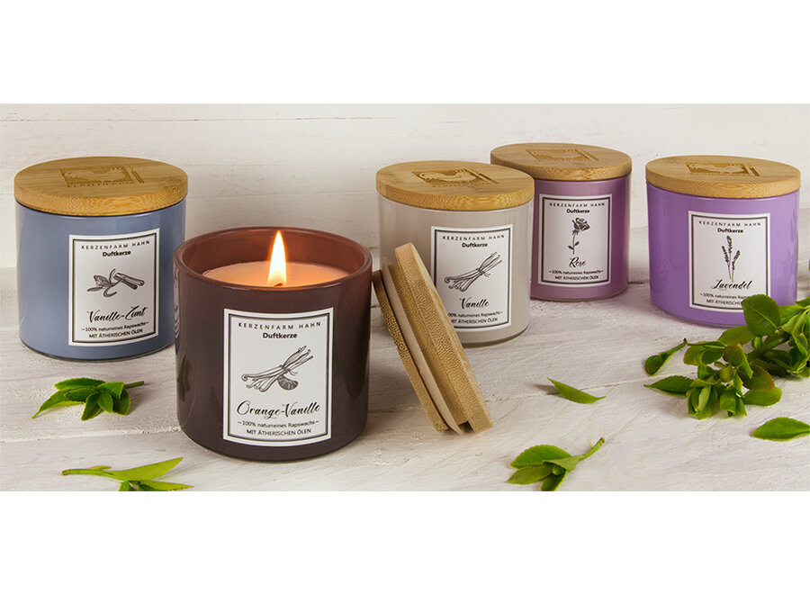 Geurkaars in glas – Koolzaadwas – Granaatappel