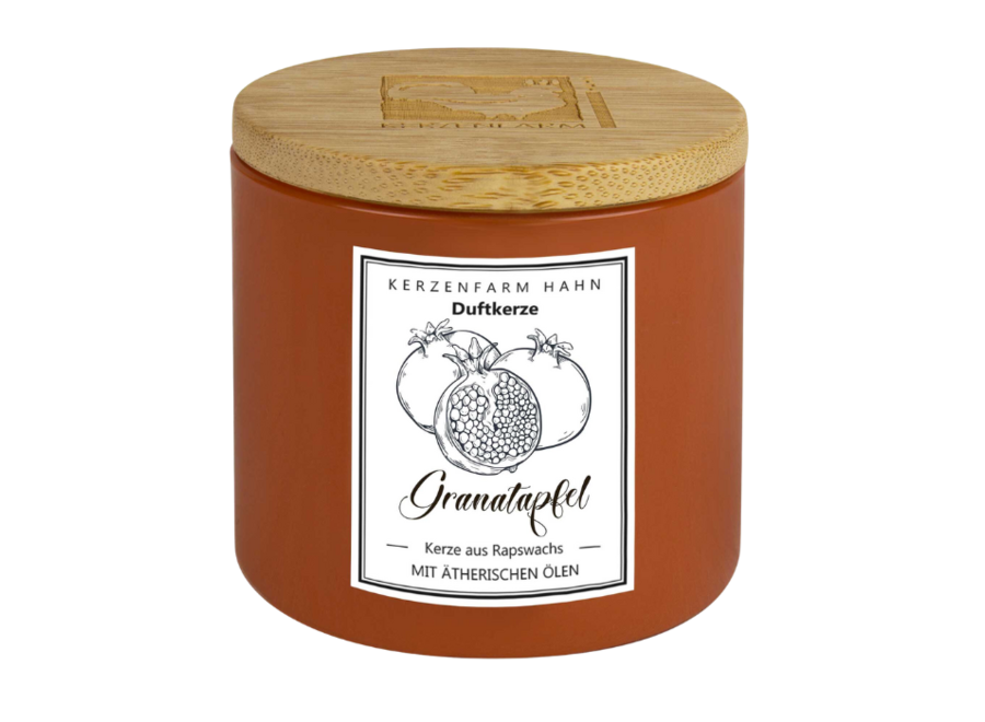 Geurkaars in glas – Koolzaadwas – Granaatappel