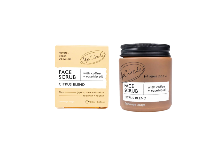 UpCircle Face Scrub - Upcycled Coffee Grounds – Coffee & Rosehip Oil - Citrus Blend - 100 ML