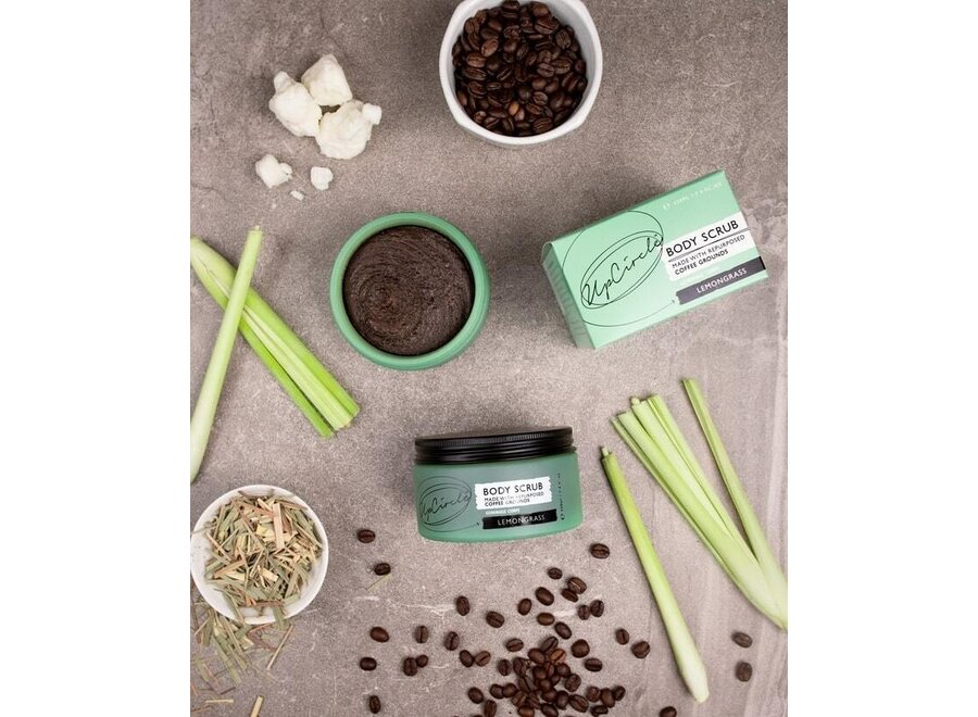 UpCircle Body Scrub - Hergebruikte koffieprut – Citroengras - 220 ml