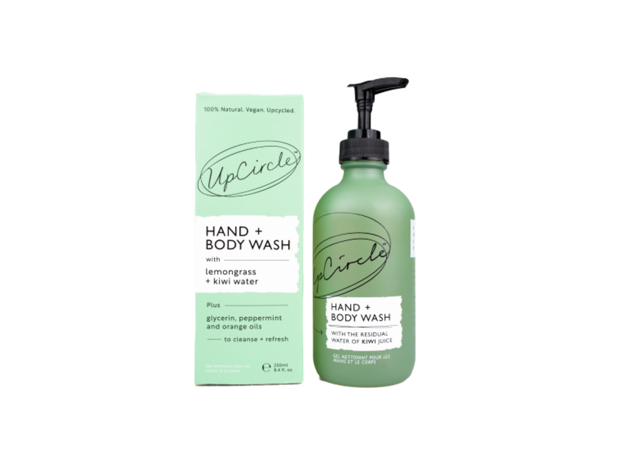 UpCircle Hand + Body Wash – Upcycled Kiwi Water – Lemongrass – 250 ML