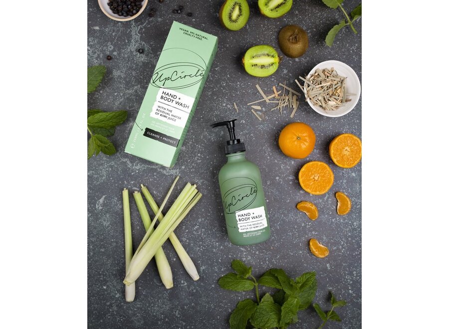 Hand + Body Wash – Upcycled Kiwi Water – Lemongrass – 250 ML