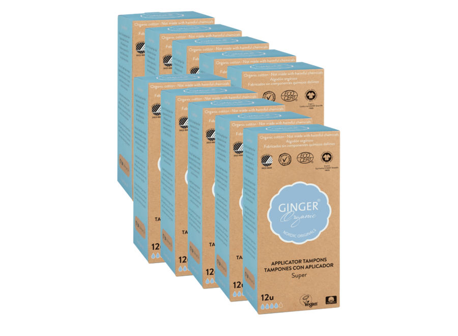 Ginger - Tampons mit Applicator Super - 10 x 14 Stück