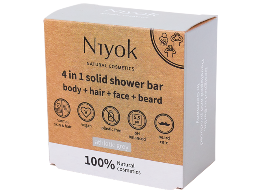 4-in-1 Soap Bar - Body + Hair + Face + Beard – Athletic Grey