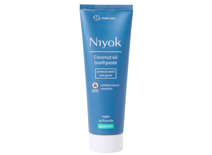 Sensations de menthe verte: 3x pâte dentifrice à l'huile de coco Niyok, 75 ml. - Un sourire éclatant et une hygiène buccale naturelle au quotidien.