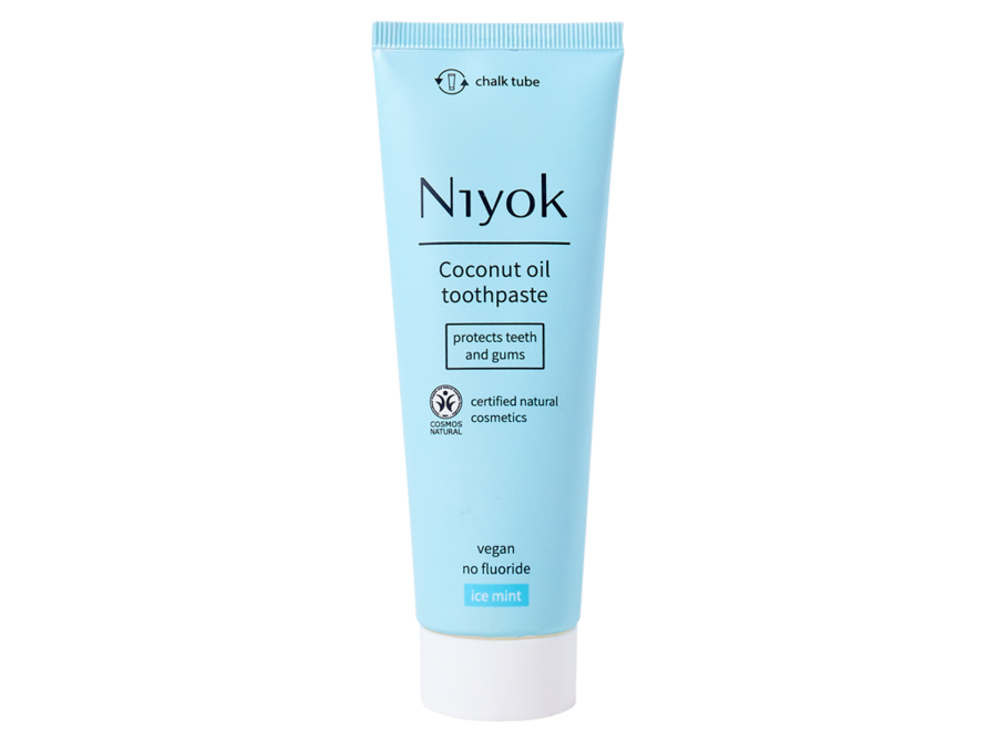 Sourire Frais Glacé : 3x Pâte Dentifrice à l'Huile de Coco Niyok Menthe Glacée, 75 ml - Un soin dentaire naturel pour une hygiène bucco-dentaire optimale.