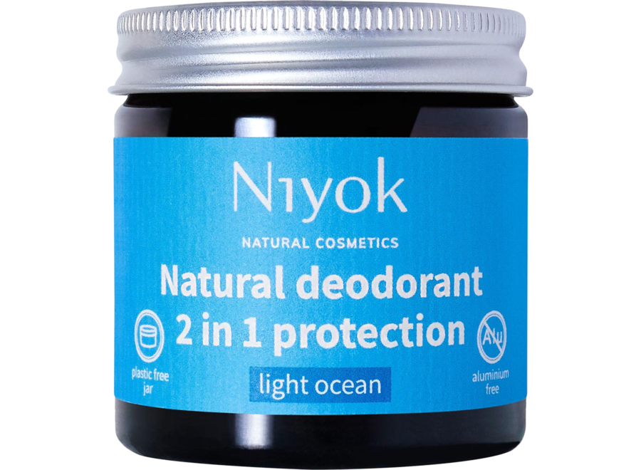 Light Ocean Serenity Set: Niyok Natural Deodorant, Shower Bar, Sensitive Moisturizer, and Sisal Bag