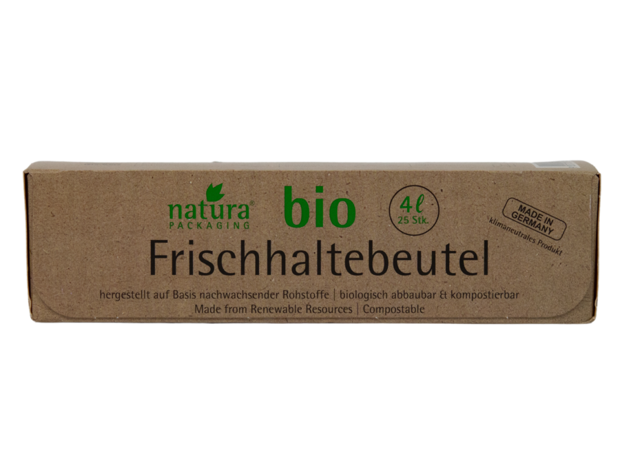 Sacs à nourriture compostables Natura 25 x 4 litres - Une solution écologique pour une conservation efficace de vos aliments