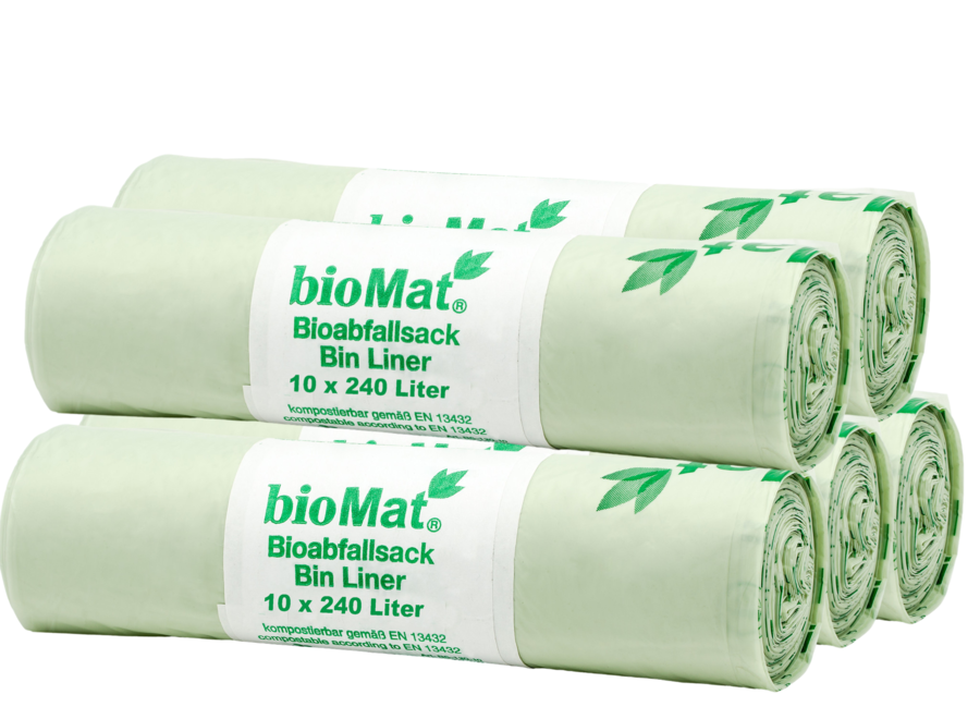 Compostable container bags 50 x 240 liters - 5 rolls