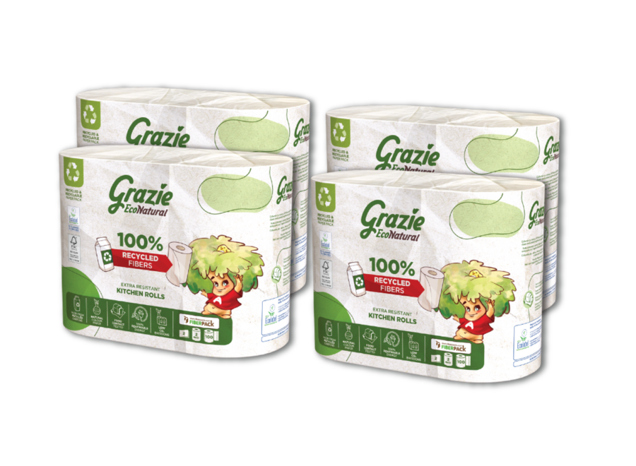 Grazie Natural -2-laags Keukenrolpapier van Drankkarton