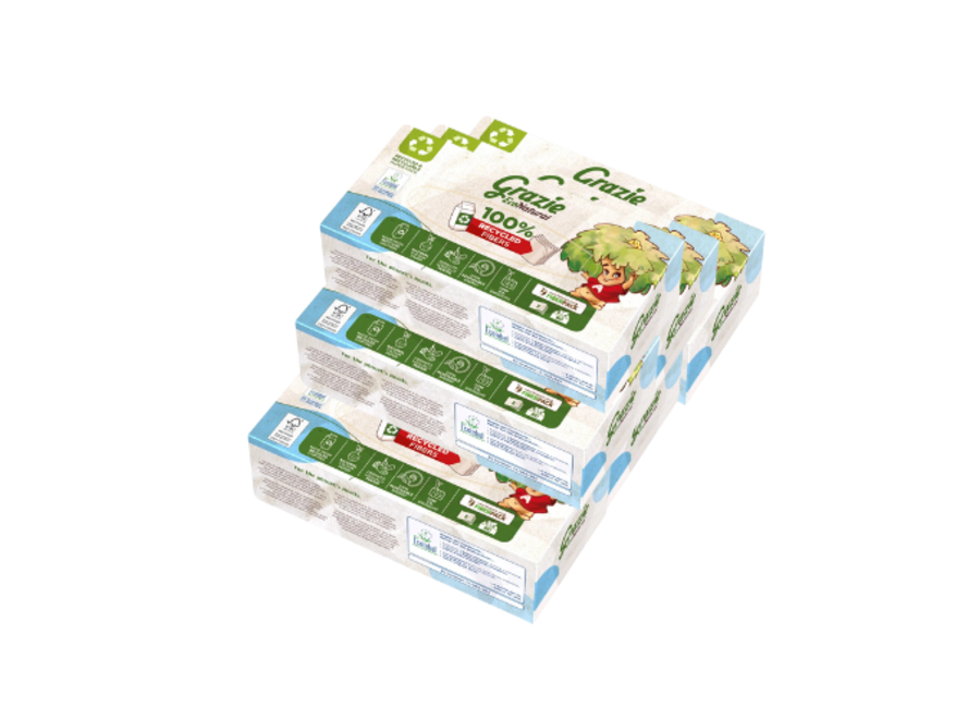 Grazie Natural - Recycled drank karton - 3-laags - 80 tissues