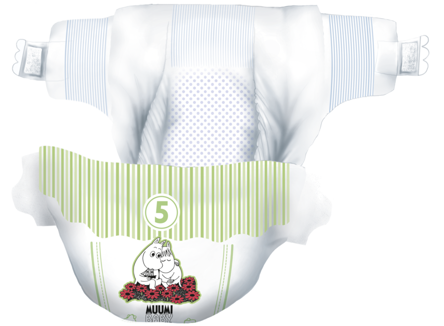 Moomin Baby Eco Wegwerpluiers - maat 5 - 10 t/m 16 kg - Voordeel verpakking