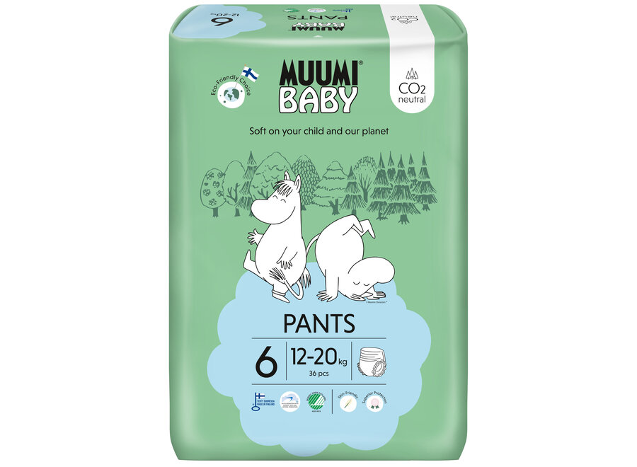 Moomin Baby Eco Windelhosen - Größe 6 - 12 bis 20 kg - Umweltfreundlich - Höchste Qualität